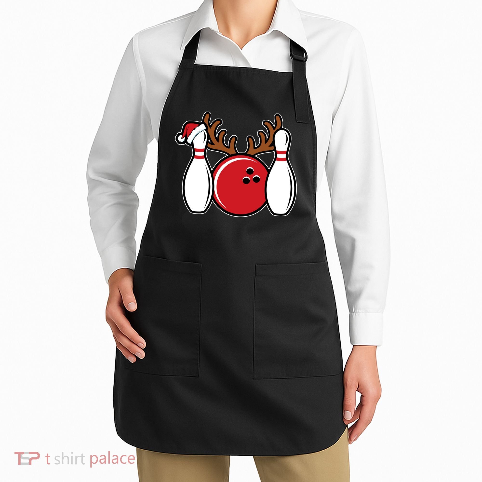 Funny Bowling Christmas Apron