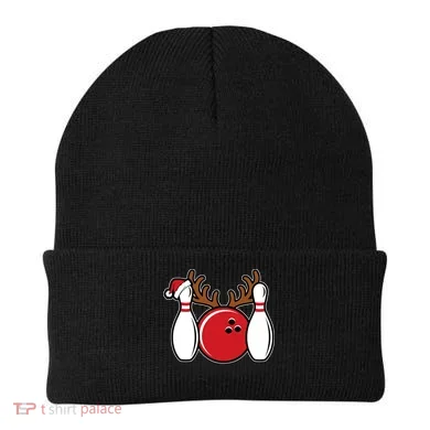Funny Bowling Christmas Beanie