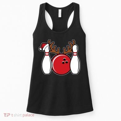Funny Bowling Christmas Women's Tank Top