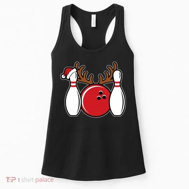 Funny Bowling Christmas Women's Tank Top