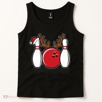 Funny Bowling Christmas Tank Top thumb 2