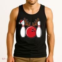 Funny Bowling Christmas Tank Top thumb 3