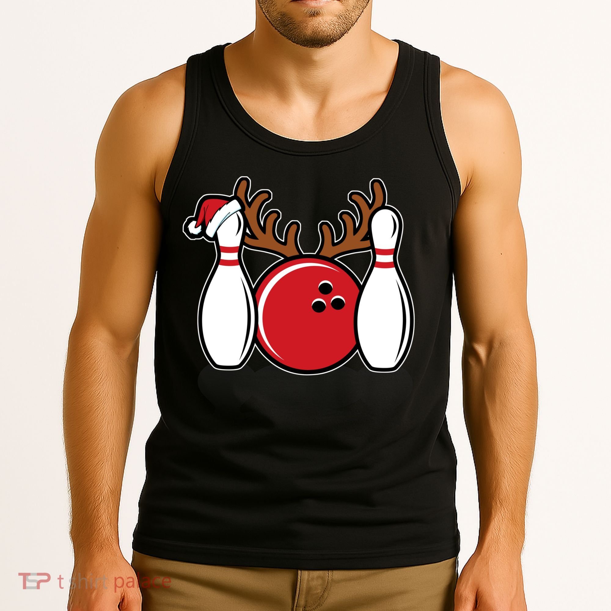 Funny Bowling Christmas Tank Top