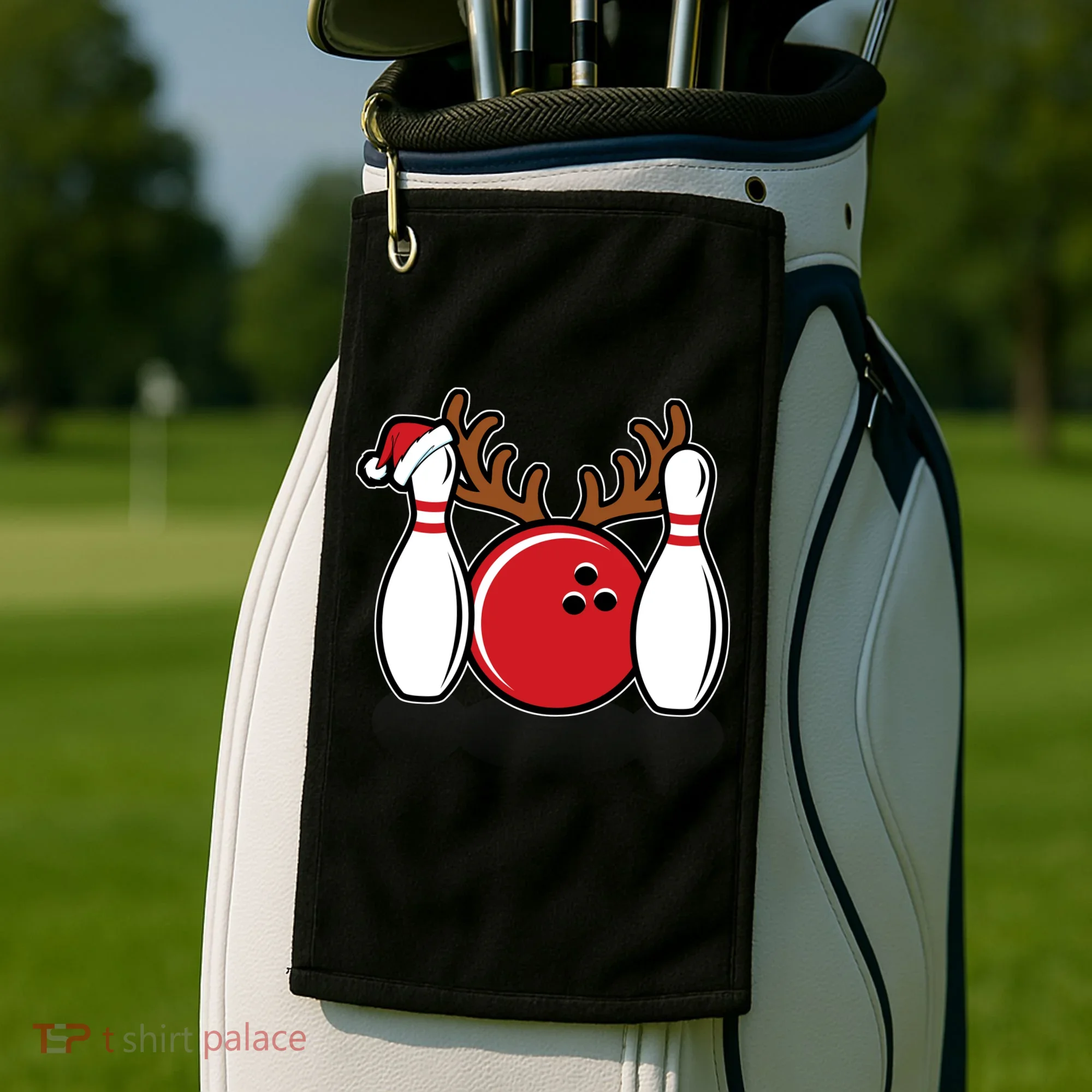 Funny Bowling Christmas Golf Towel