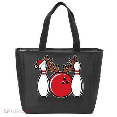 Funny Bowling Christmas Tote Bag