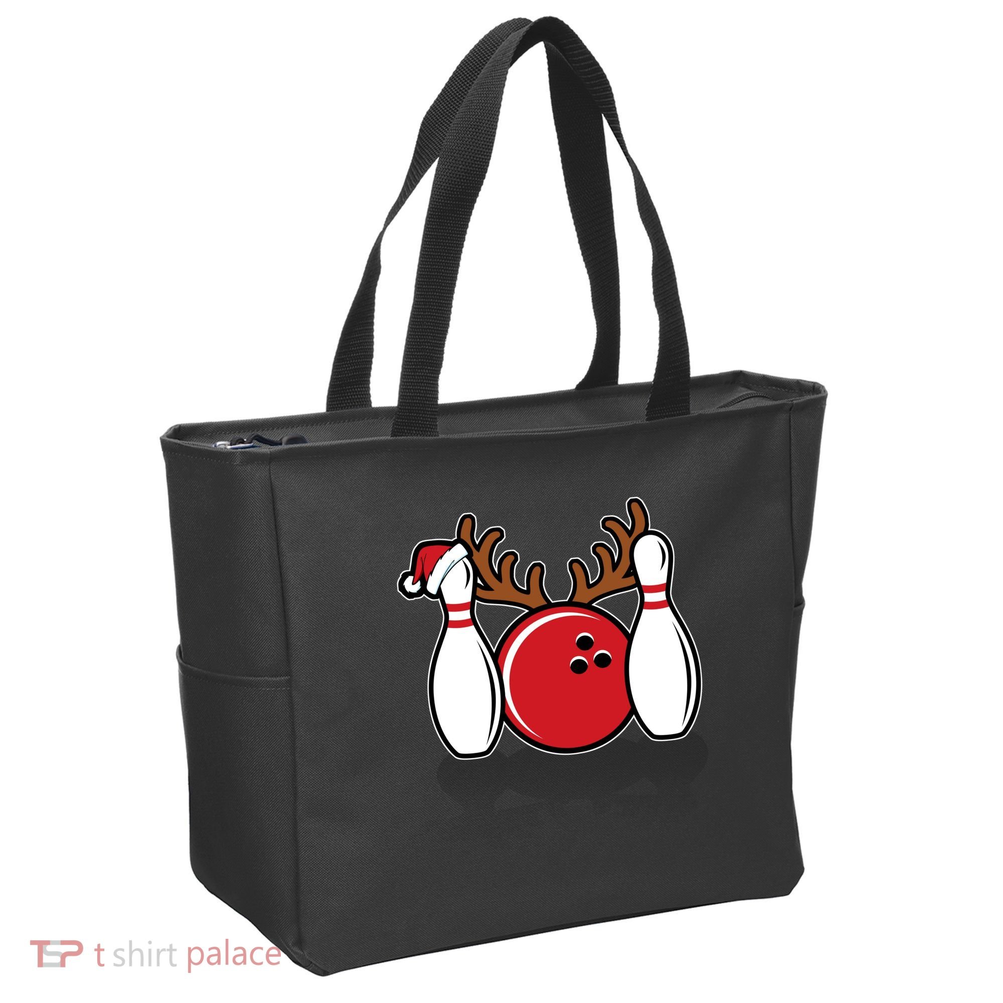 Funny Bowling Christmas Tote Bag