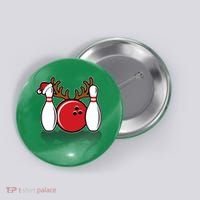 Funny Bowling Christmas Button thumb 0