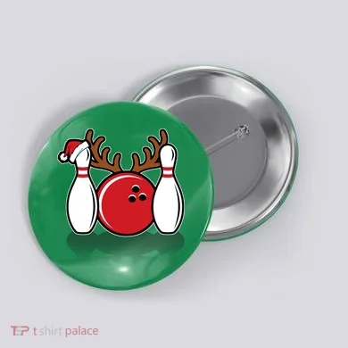 Funny Bowling Christmas Button