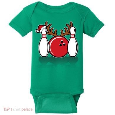 Funny Bowling Christmas Baby Bodysuit