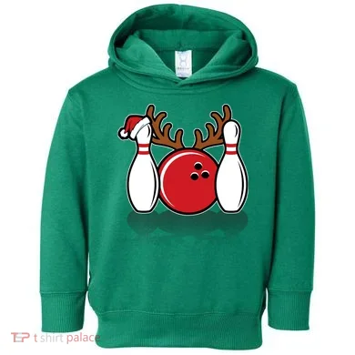 Funny Bowling Christmas Toddler Hoodie