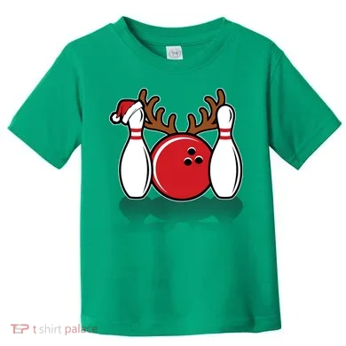 Funny Bowling Christmas Toddler T-Shirt