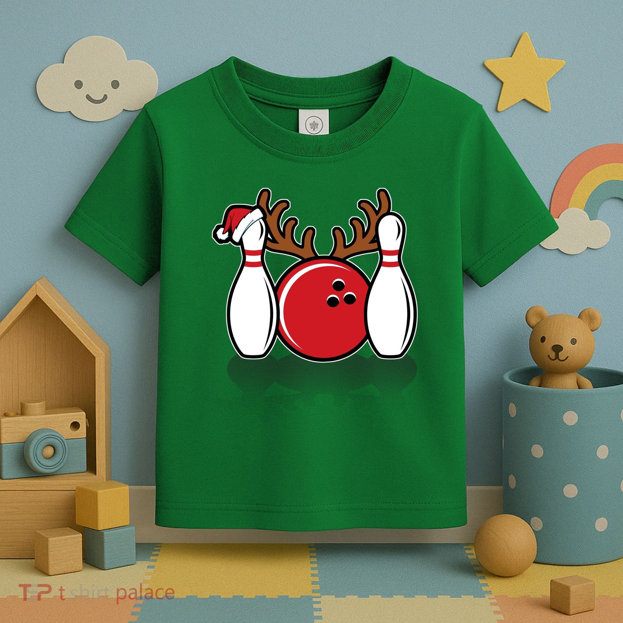 Funny Bowling Christmas Toddler T-Shirt