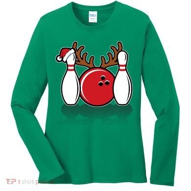 Funny Bowling Christmas Women's Long Sleeve Shirt