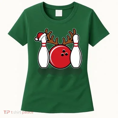 Funny Bowling Christmas Women's T-Shirt