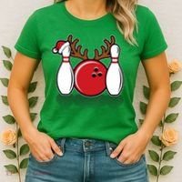 Funny Bowling Christmas Women's T-Shirt thumb 2