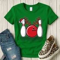 Funny Bowling Christmas Women's T-Shirt thumb 3