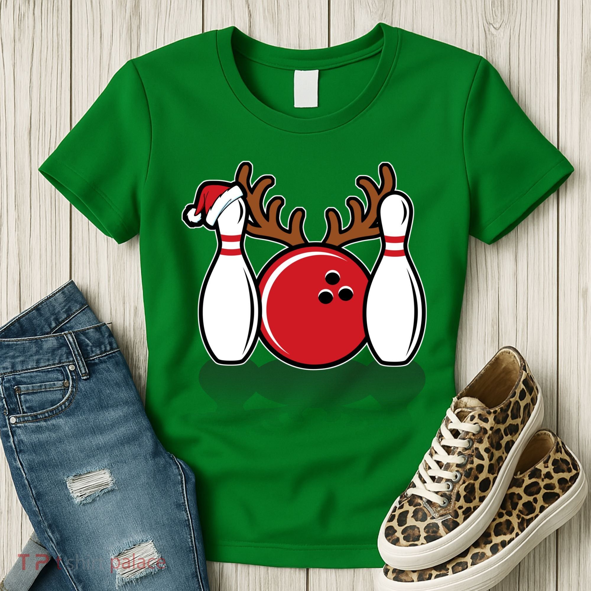 Funny Bowling Christmas Women's T-Shirt