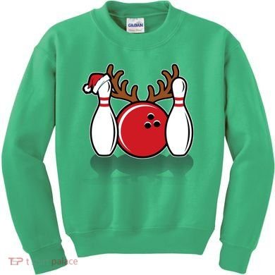 Funny Bowling Christmas Kids Sweatshirt