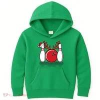 Funny Bowling Christmas Kids Hoodie thumb 0