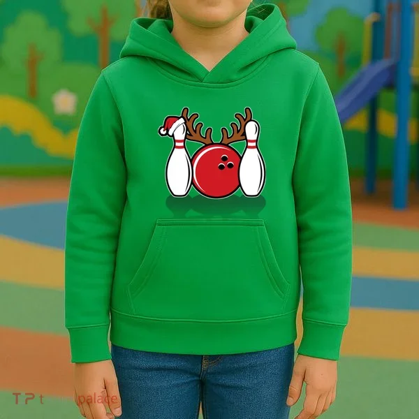 Funny Bowling Christmas Kids Hoodie