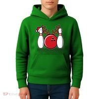 Funny Bowling Christmas Kids Hoodie thumb 4