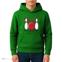 Funny Bowling Christmas Kids Hoodie thumb 4