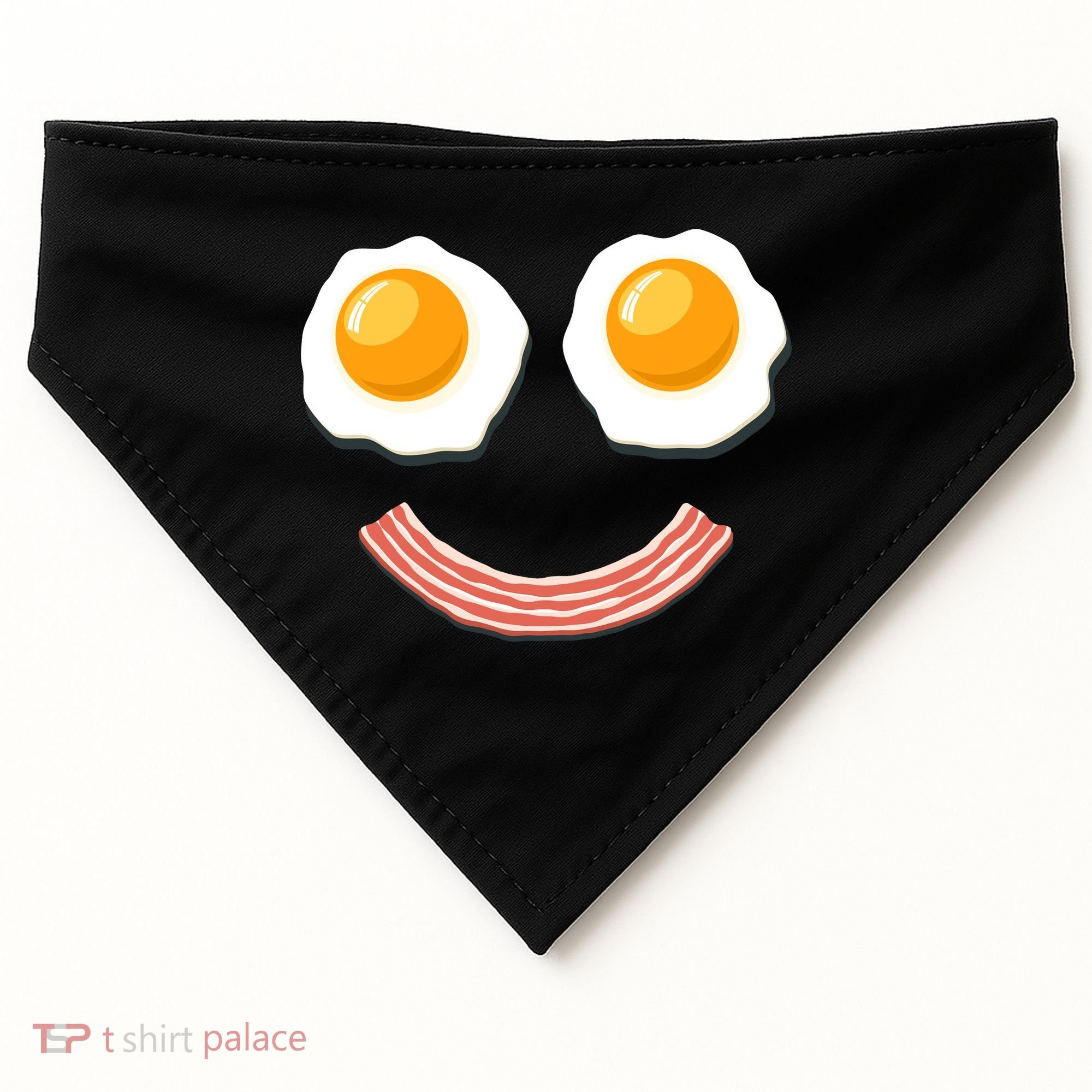 Funny Breakfast Bacon and Eggs USA-Made Doggie Bandana