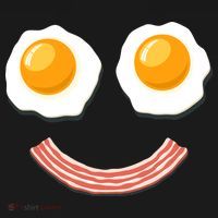 Funny Breakfast Bacon and Eggs USA-Made Doggie Bandana thumb 2