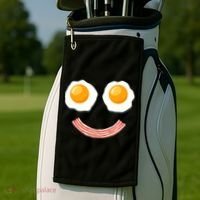 Funny Breakfast Bacon and Eggs Golf Towel thumb 2
