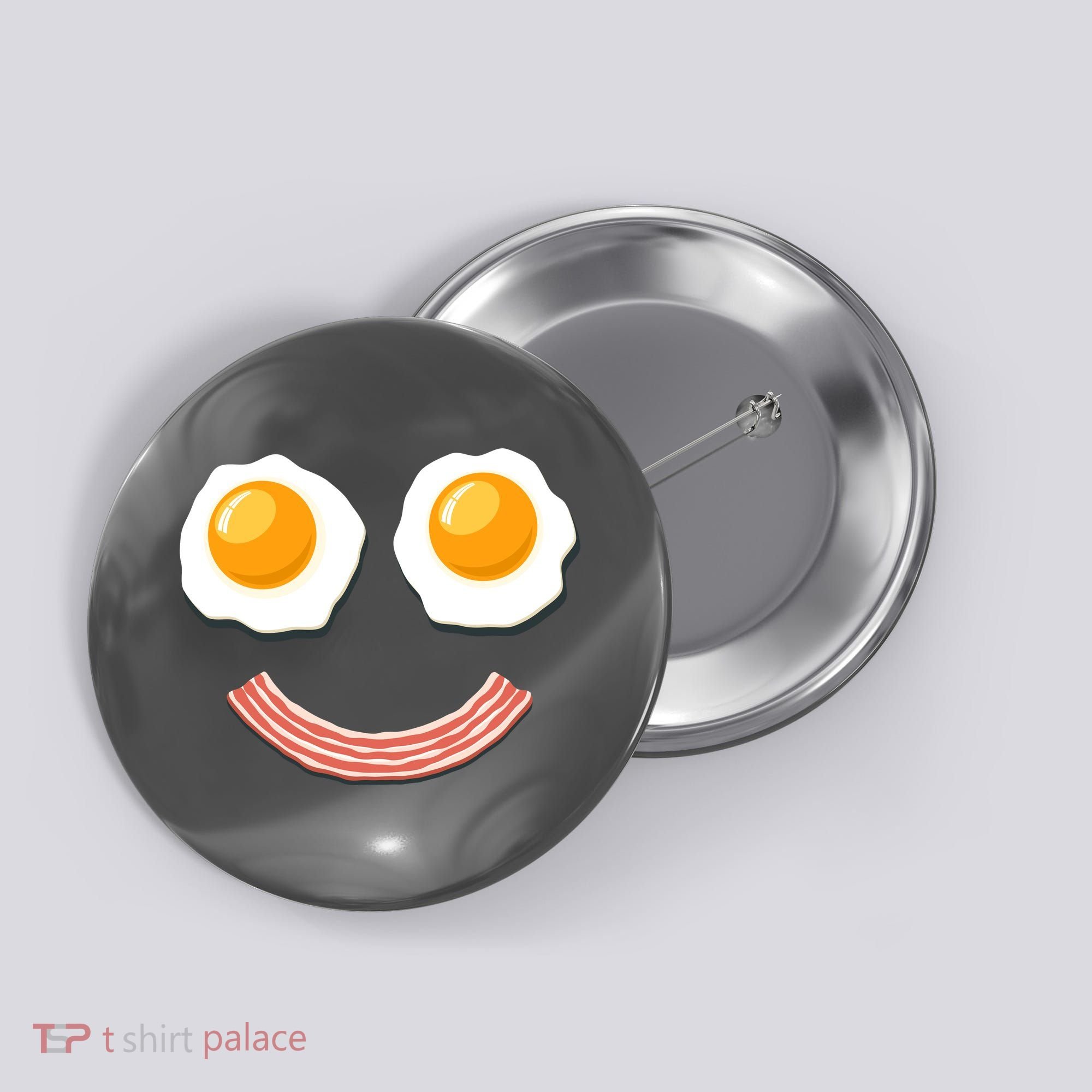 Funny Breakfast Bacon and Eggs Button