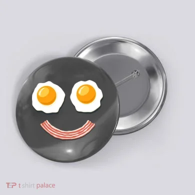Funny Breakfast Bacon and Eggs Button