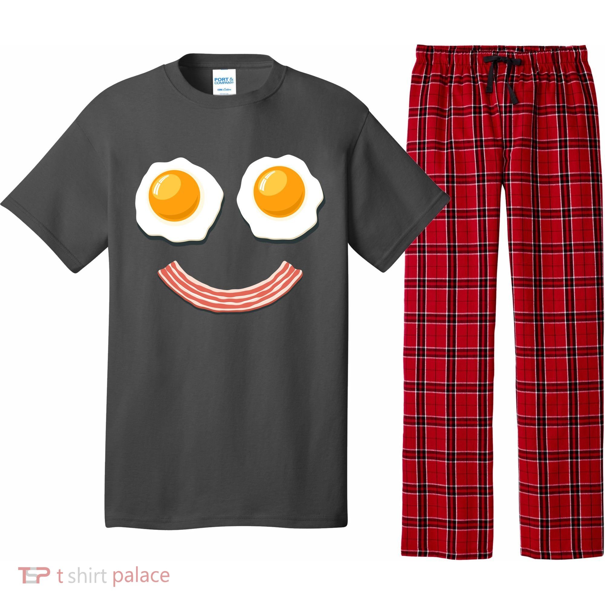 Funny Breakfast Bacon and Eggs Pajama Set