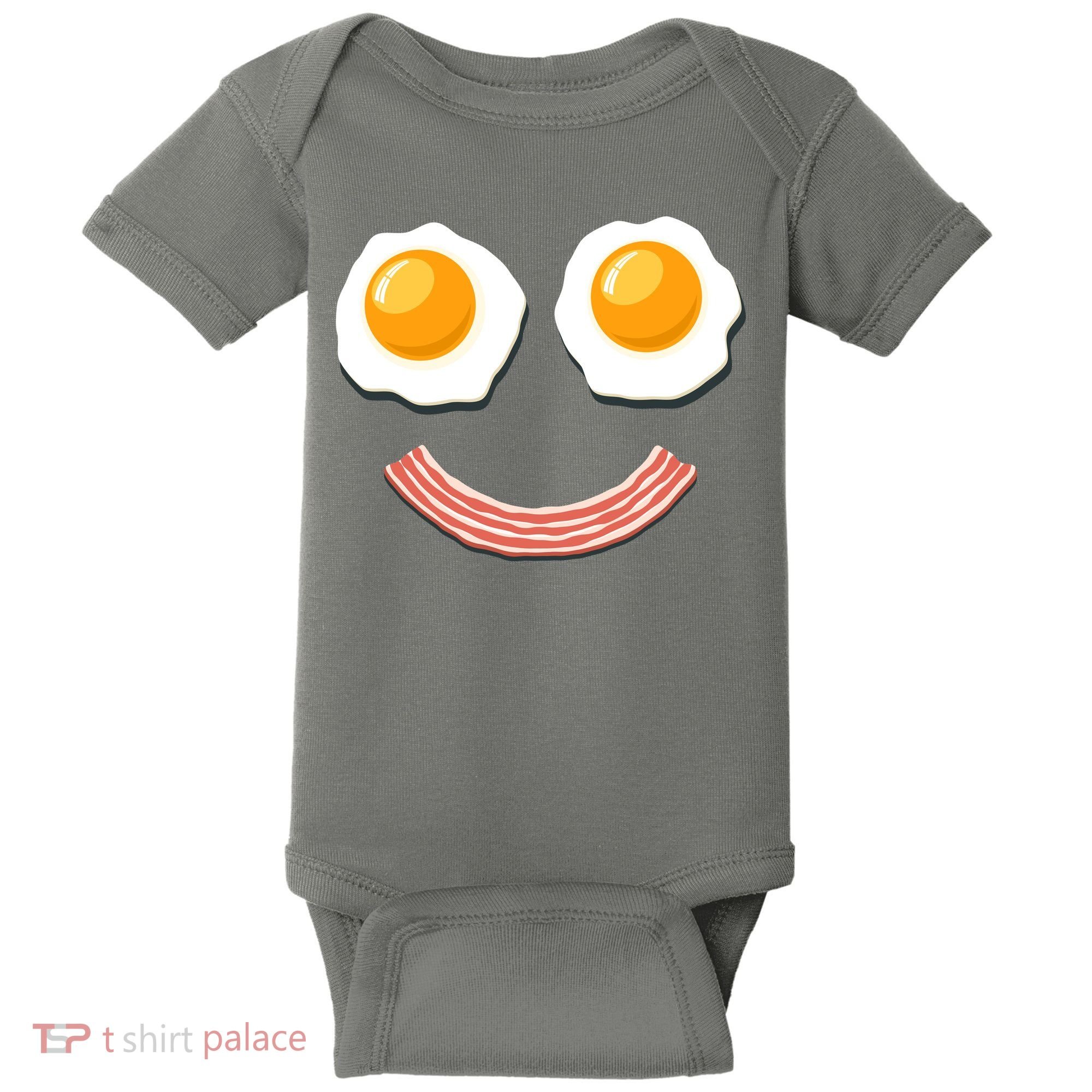 Funny Breakfast Bacon and Eggs Baby Bodysuit