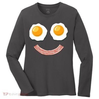 Funny Breakfast Bacon and Eggs Women's Long Sleeve Shirt