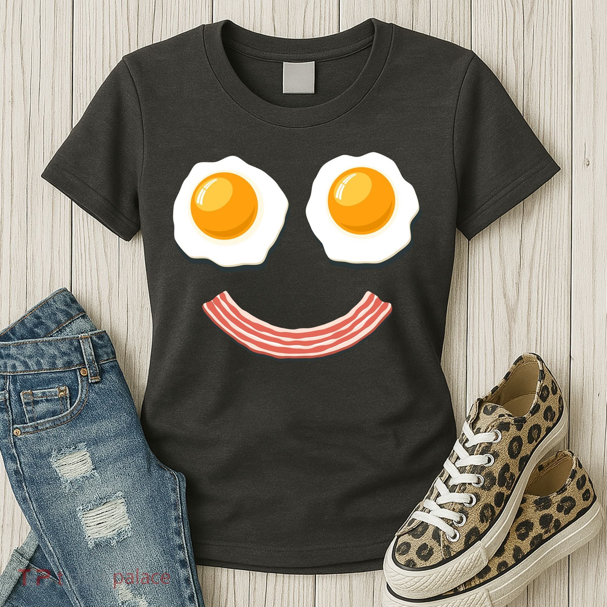 Funny Breakfast Bacon and Eggs Women's T-Shirt