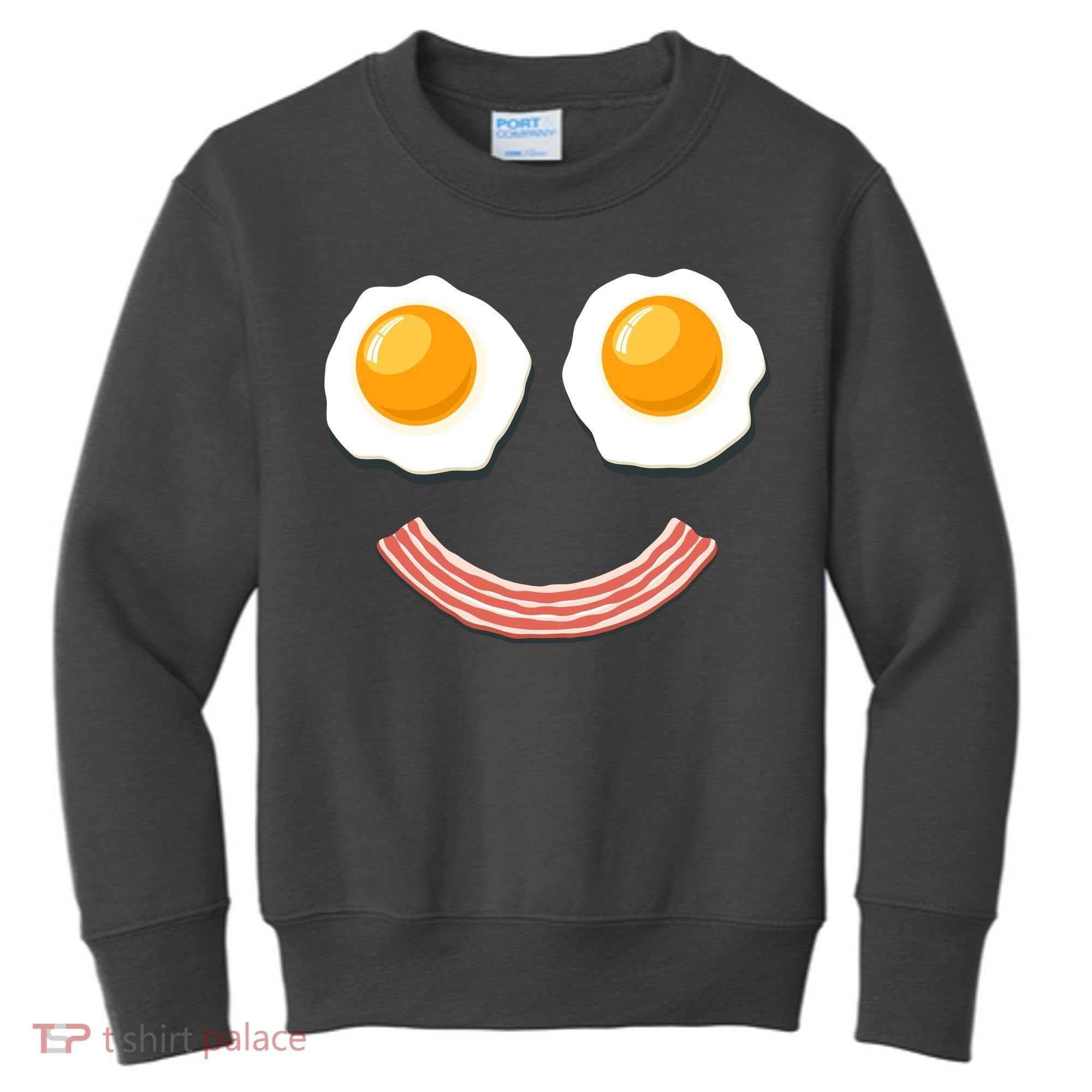 Funny Breakfast Bacon and Eggs Kids Sweatshirt