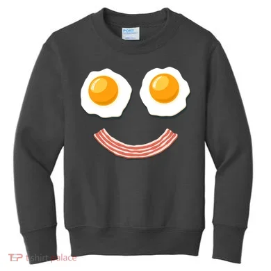 Funny Breakfast Bacon and Eggs Kids Sweatshirt