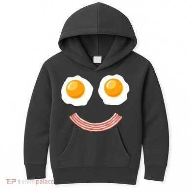 Funny Breakfast Bacon and Eggs Kids Hoodie