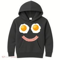 Funny Breakfast Bacon and Eggs Kids Hoodie thumb 0