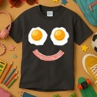 Funny Breakfast Bacon and Eggs Kids T-Shirt thumb 3