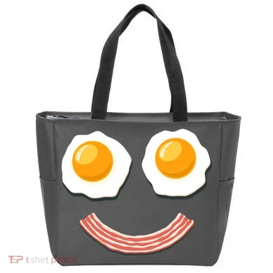 Funny Breakfast Bacon and Eggs Tote Bag