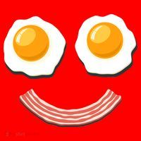 Funny Breakfast Bacon and Eggs Santa Hat thumb 1