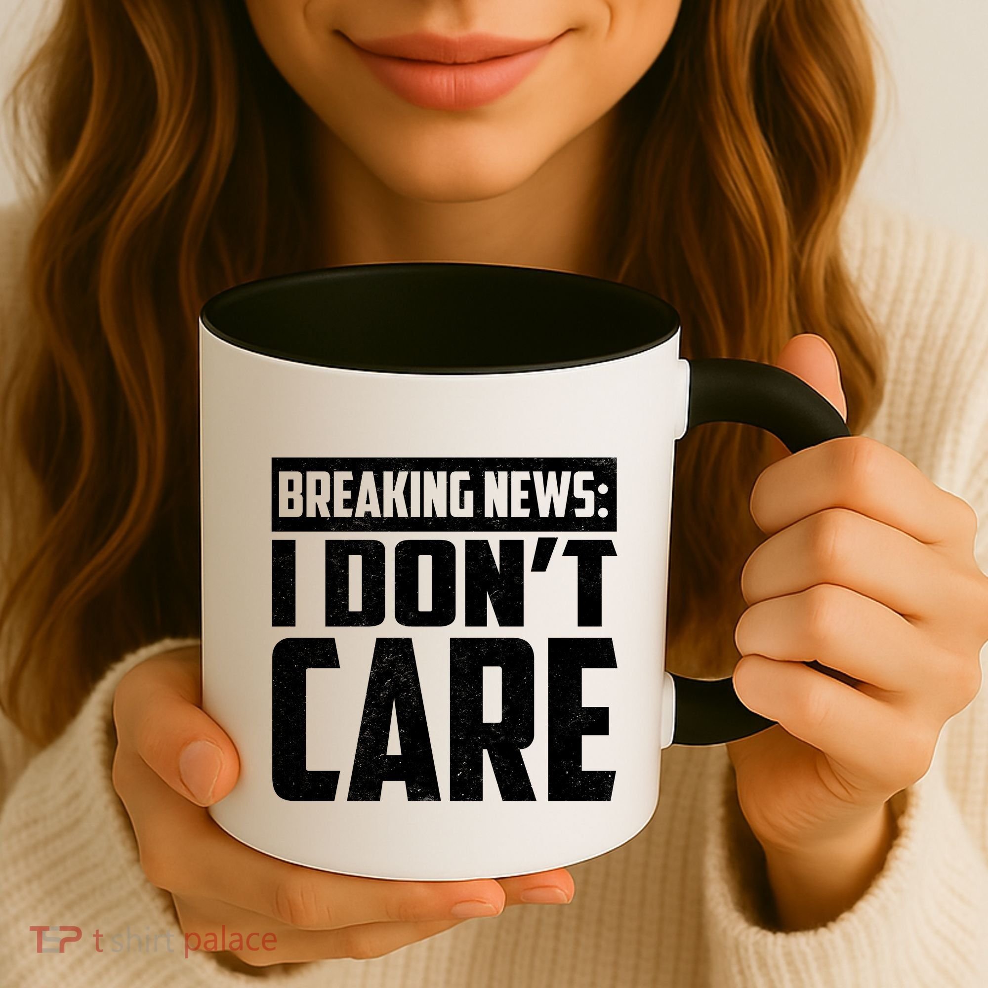Funny Breaking News I Don't Care Coffee Mug