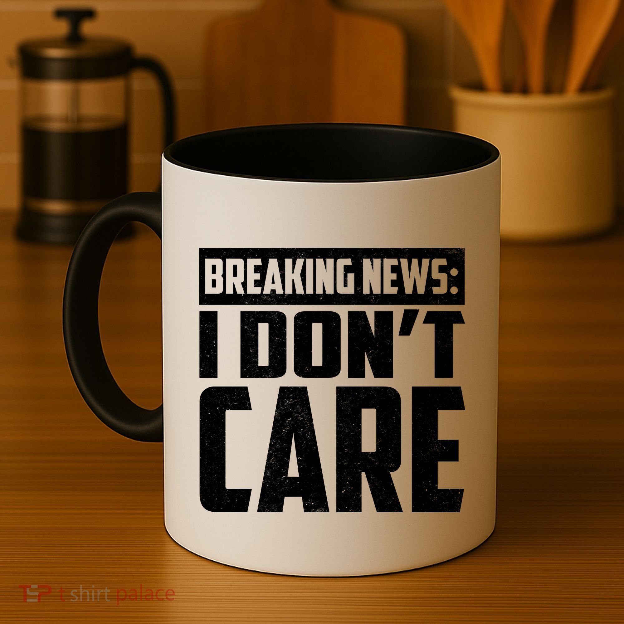 Funny Breaking News I Don't Care Coffee Mug