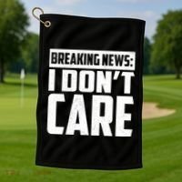 Funny Breaking News I Don't Care Golf Towel thumb 1