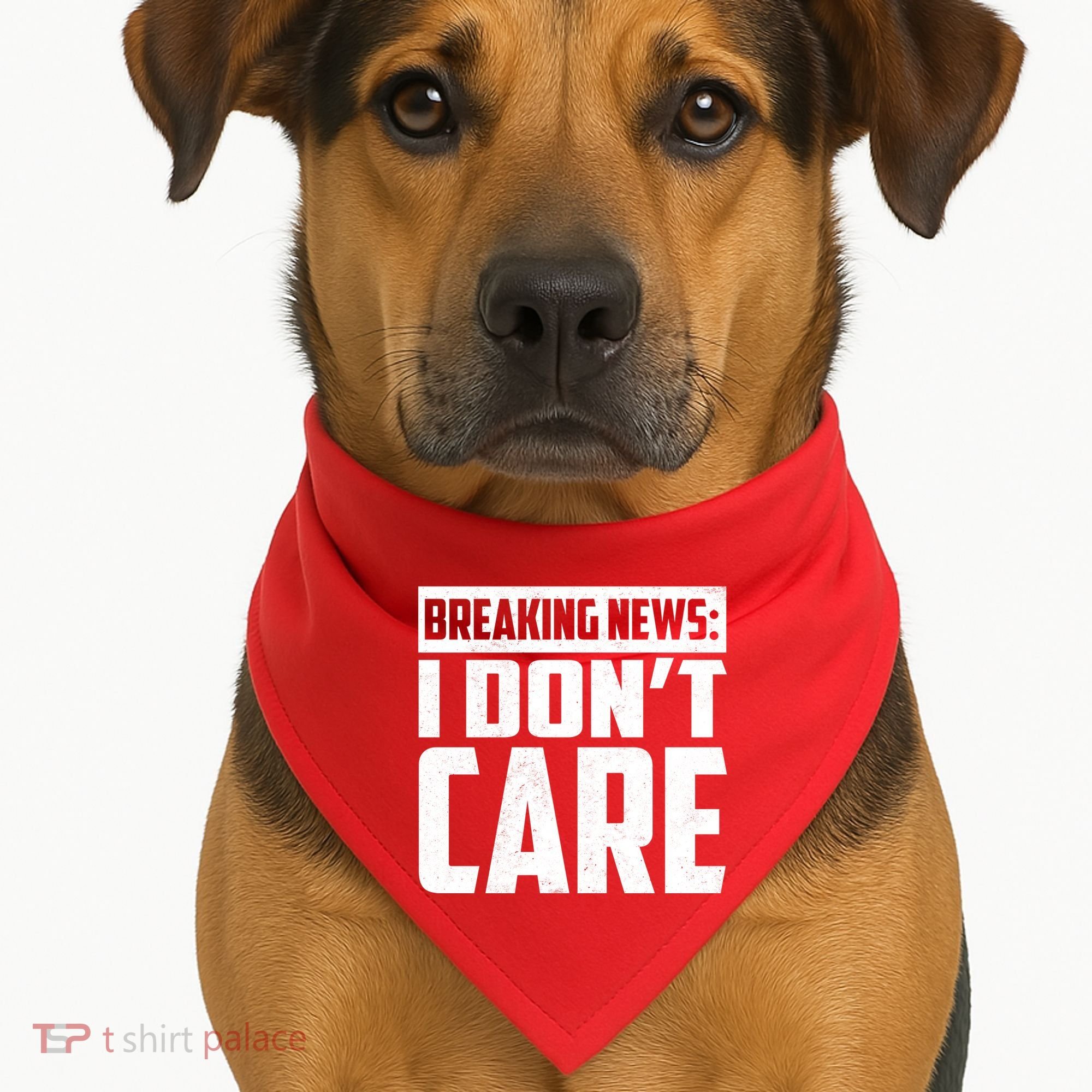 Funny Breaking News I Don't Care USA-Made Doggie Bandana