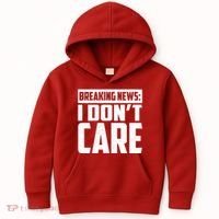 Funny Breaking News I Don't Care Kids Hoodie thumb 0