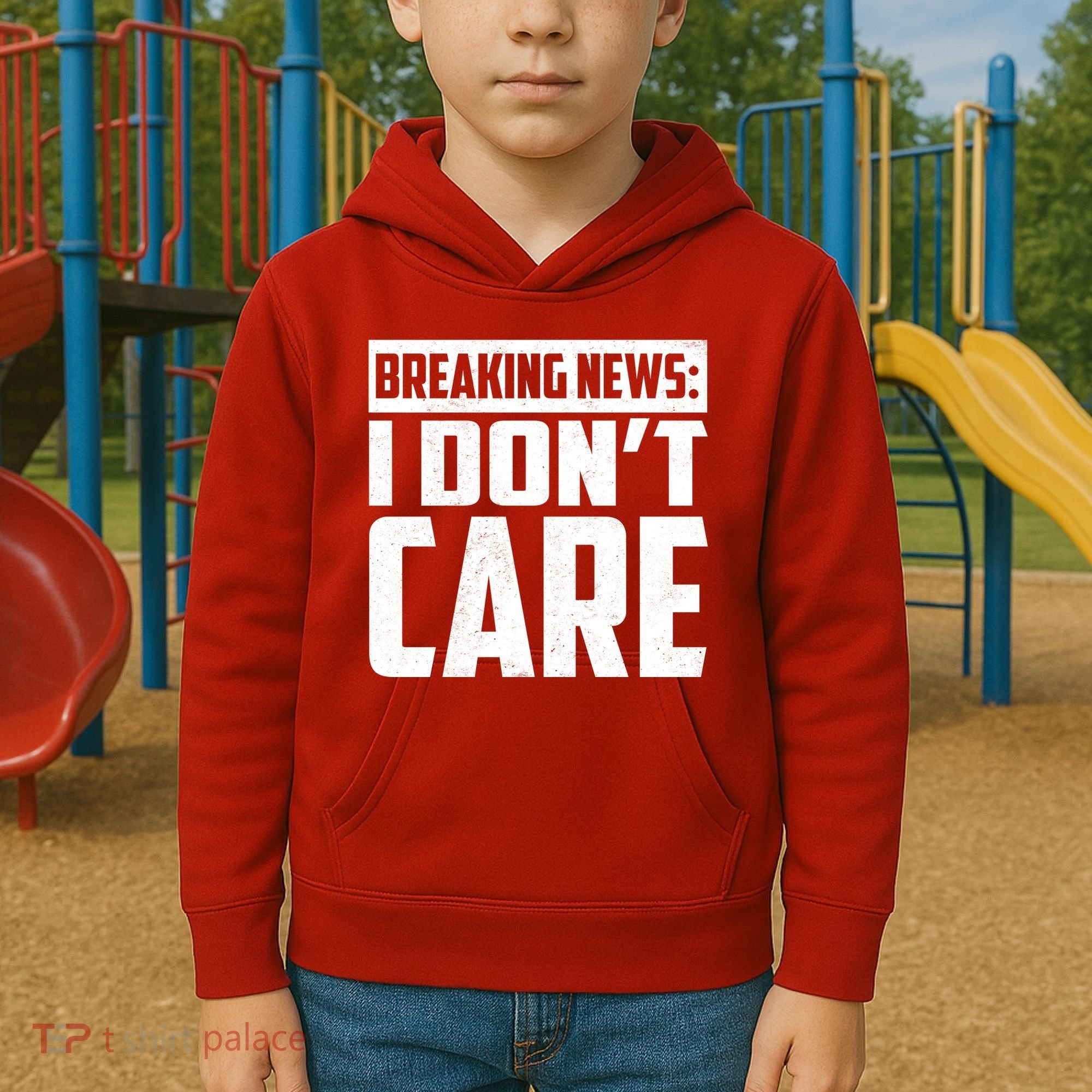 Funny Breaking News I Don't Care Kids Hoodie