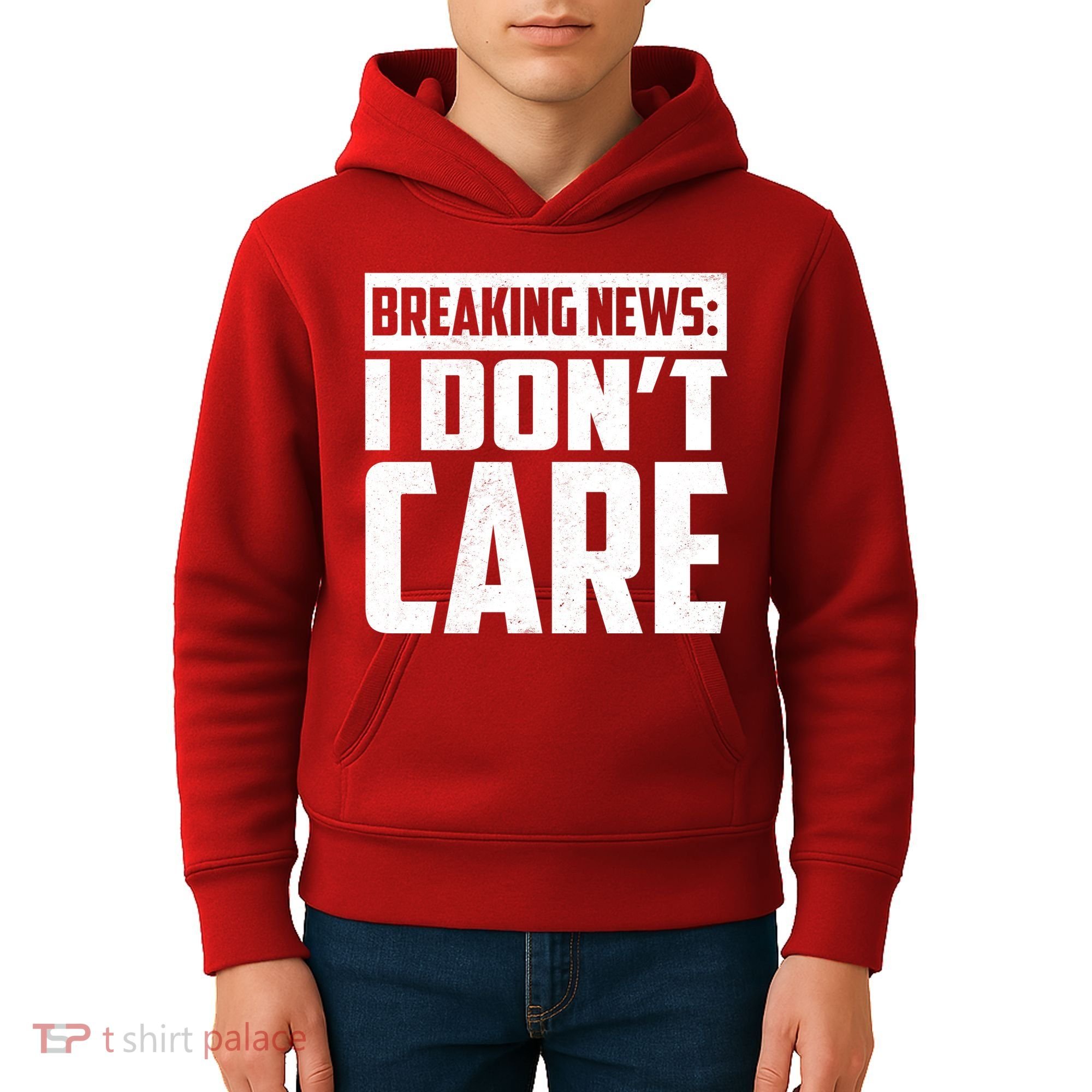 Funny Breaking News I Don't Care Kids Hoodie