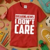 Funny Breaking News I Don't Care Kids T-Shirt thumb 3